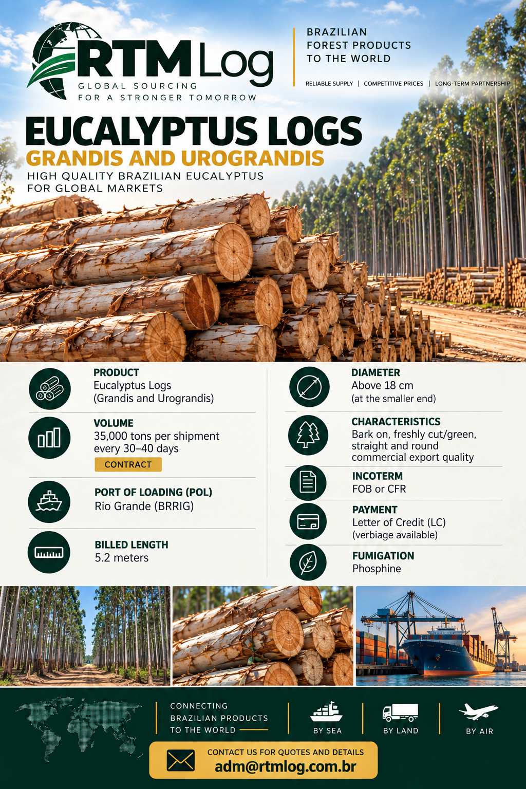 Eucalyptus Logs — Bulk